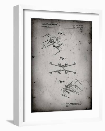 PP1060-Faded Grey Star Wars X Wing Starfighter Star Wars Poster-Cole Borders-Framed Giclee Print