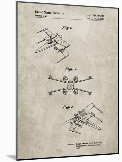 PP1060-Sandstone Star Wars X Wing Starfighter Star Wars Poster-Cole Borders-Mounted Giclee Print