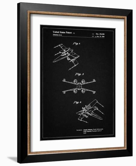 PP1060-Vintage Black Star Wars X Wing Starfighter Star Wars Poster-Cole Borders-Framed Giclee Print