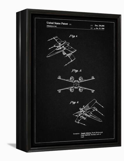 PP1060-Vintage Black Star Wars X Wing Starfighter Star Wars Poster-Cole Borders-Framed Premier Image Canvas