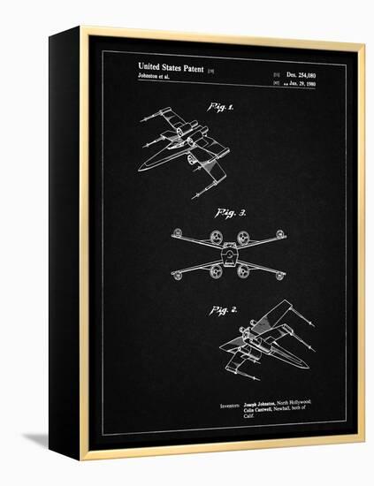 PP1060-Vintage Black Star Wars X Wing Starfighter Star Wars Poster-Cole Borders-Framed Premier Image Canvas