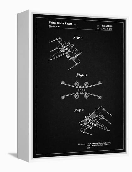 PP1060-Vintage Black Star Wars X Wing Starfighter Star Wars Poster-Cole Borders-Framed Premier Image Canvas