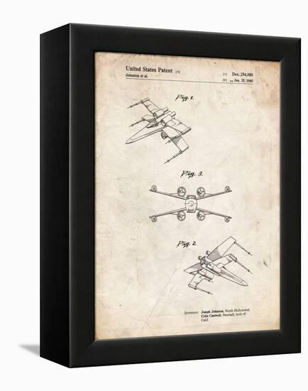 PP1060-Vintage Parchment Star Wars X Wing Starfighter Star Wars Poster-Cole Borders-Framed Premier Image Canvas