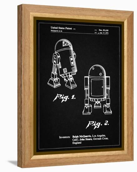 PP1063-Vintage Black Starwars r2d2 Patent Art-Cole Borders-Framed Premier Image Canvas