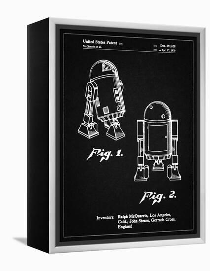 PP1063-Vintage Black Starwars r2d2 Patent Art-Cole Borders-Framed Premier Image Canvas