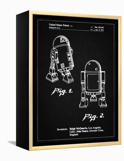 PP1063-Vintage Black Starwars r2d2 Patent Art-Cole Borders-Framed Premier Image Canvas