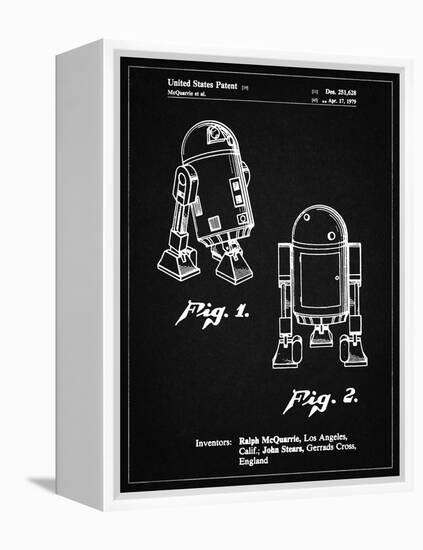 PP1063-Vintage Black Starwars r2d2 Patent Art-Cole Borders-Framed Premier Image Canvas