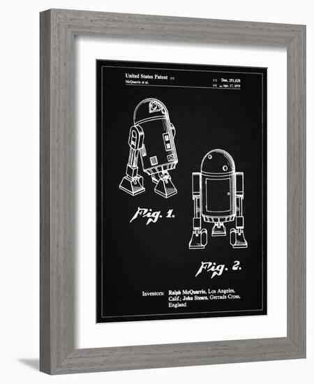 PP1063-Vintage Black Starwars r2d2 Patent Art-Cole Borders-Framed Giclee Print