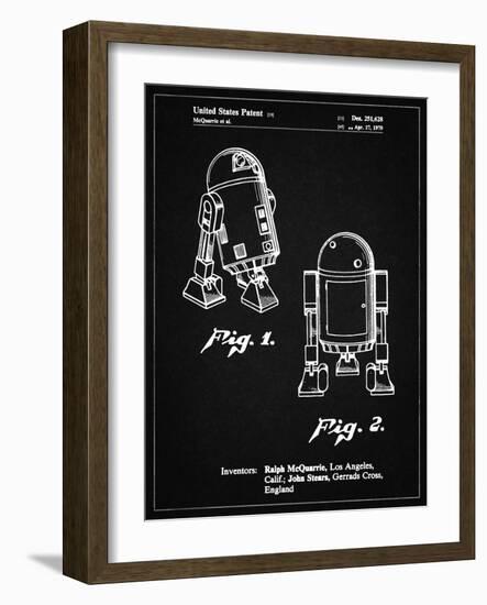 PP1063-Vintage Black Starwars r2d2 Patent Art-Cole Borders-Framed Giclee Print