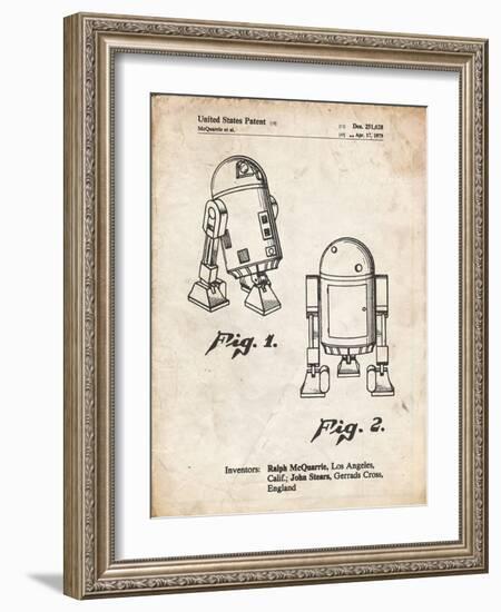 PP1063-Vintage Parchment Starwars r2d2 Patent Art-Cole Borders-Framed Giclee Print