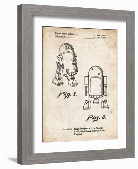 PP1063-Vintage Parchment Starwars r2d2 Patent Art-Cole Borders-Framed Giclee Print