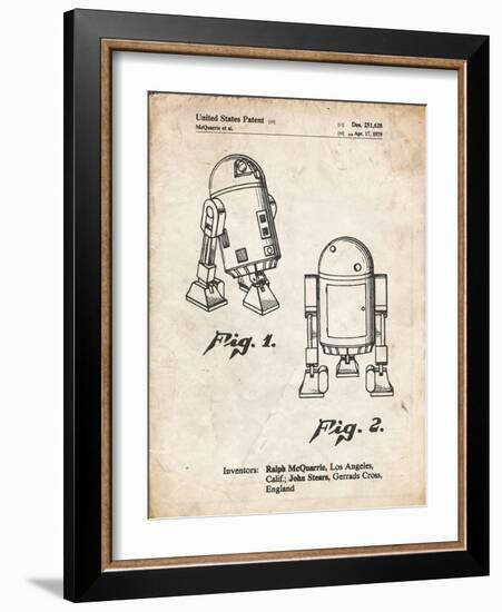 PP1063-Vintage Parchment Starwars r2d2 Patent Art-Cole Borders-Framed Giclee Print