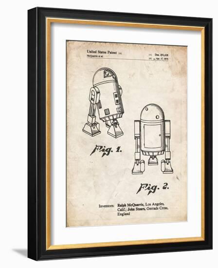 PP1063-Vintage Parchment Starwars r2d2 Patent Art-Cole Borders-Framed Giclee Print