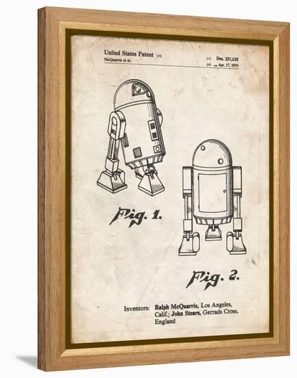 PP1063-Vintage Parchment Starwars r2d2 Patent Art-Cole Borders-Framed Premier Image Canvas