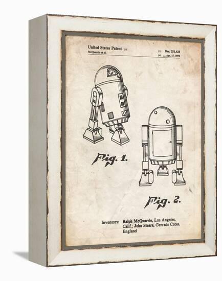 PP1063-Vintage Parchment Starwars r2d2 Patent Art-Cole Borders-Framed Premier Image Canvas