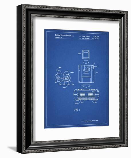 PP1072-Blueprint Super Nintendo Console Remote and Cartridge Patent Poster-Cole Borders-Framed Giclee Print