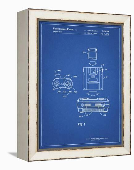 PP1072-Blueprint Super Nintendo Console Remote and Cartridge Patent Poster-Cole Borders-Framed Premier Image Canvas