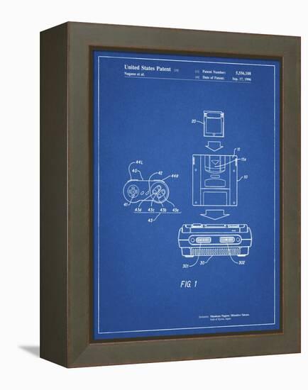 PP1072-Blueprint Super Nintendo Console Remote and Cartridge Patent Poster-Cole Borders-Framed Premier Image Canvas