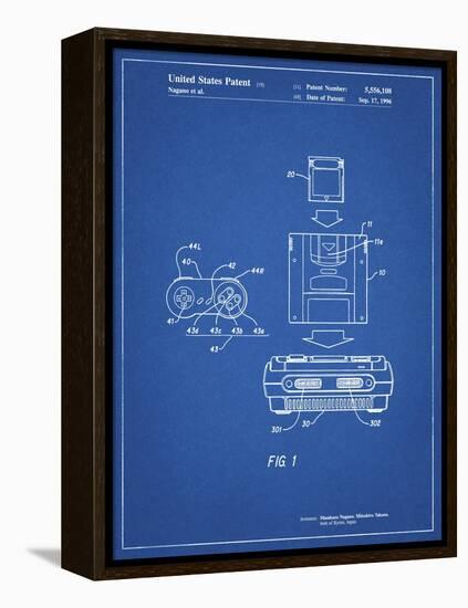 PP1072-Blueprint Super Nintendo Console Remote and Cartridge Patent Poster-Cole Borders-Framed Premier Image Canvas