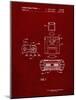 PP1072-Burgundy Super Nintendo Console Remote and Cartridge Patent Poster-Cole Borders-Mounted Giclee Print