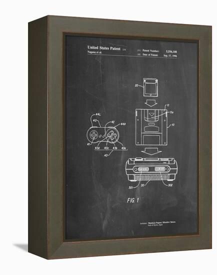 PP1072-Chalkboard Super Nintendo Console Remote and Cartridge Patent Poster-Cole Borders-Framed Premier Image Canvas