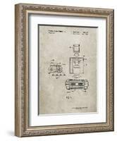 PP1072-Sandstone Super Nintendo Console Remote and Cartridge Patent Poster-Cole Borders-Framed Giclee Print