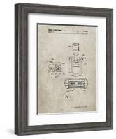 PP1072-Sandstone Super Nintendo Console Remote and Cartridge Patent Poster-Cole Borders-Framed Giclee Print