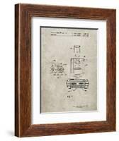 PP1072-Sandstone Super Nintendo Console Remote and Cartridge Patent Poster-Cole Borders-Framed Giclee Print