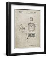 PP1072-Sandstone Super Nintendo Console Remote and Cartridge Patent Poster-Cole Borders-Framed Giclee Print