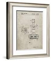 PP1072-Sandstone Super Nintendo Console Remote and Cartridge Patent Poster-Cole Borders-Framed Giclee Print