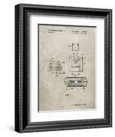 PP1072-Sandstone Super Nintendo Console Remote and Cartridge Patent Poster-Cole Borders-Framed Giclee Print