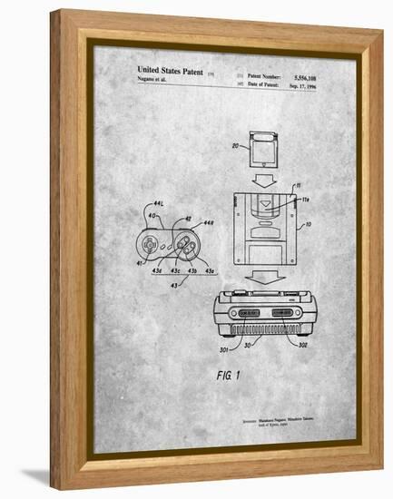 PP1072-Slate Super Nintendo Console Remote and Cartridge Patent Poster-Cole Borders-Framed Premier Image Canvas