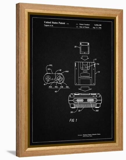 PP1072-Vintage Black Super Nintendo Console Remote and Cartridge Patent Poster-Cole Borders-Framed Premier Image Canvas