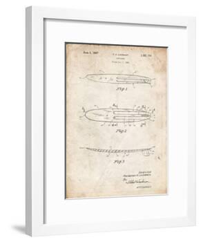 PP1073-Vintage Parchment Surfboard 1965 Patent Poster-Cole Borders-Framed Giclee Print