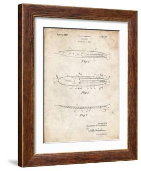 PP1073-Vintage Parchment Surfboard 1965 Patent Poster-Cole Borders-Framed Giclee Print