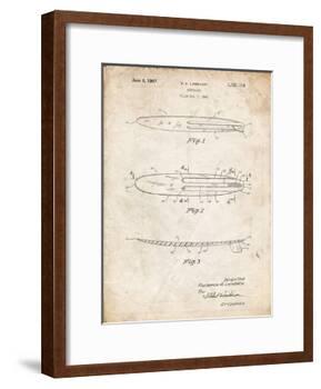 PP1073-Vintage Parchment Surfboard 1965 Patent Poster-Cole Borders-Framed Giclee Print