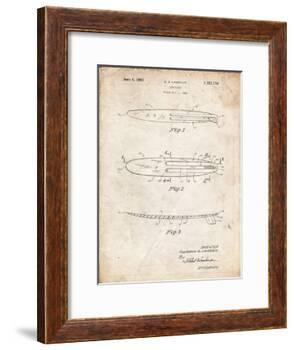 PP1073-Vintage Parchment Surfboard 1965 Patent Poster-Cole Borders-Framed Giclee Print