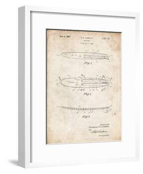 PP1073-Vintage Parchment Surfboard 1965 Patent Poster-Cole Borders-Framed Giclee Print
