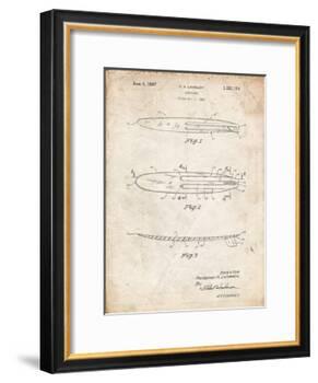 PP1073-Vintage Parchment Surfboard 1965 Patent Poster-Cole Borders-Framed Giclee Print