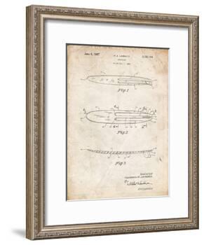 PP1073-Vintage Parchment Surfboard 1965 Patent Poster-Cole Borders-Framed Giclee Print