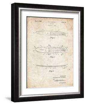 PP1073-Vintage Parchment Surfboard 1965 Patent Poster-Cole Borders-Framed Giclee Print