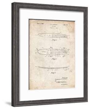 PP1073-Vintage Parchment Surfboard 1965 Patent Poster-Cole Borders-Framed Giclee Print