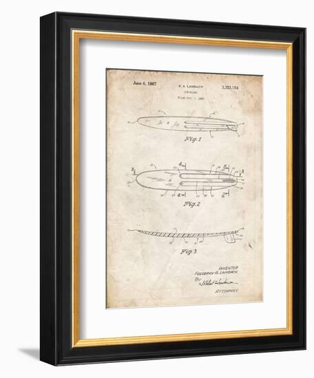 PP1073-Vintage Parchment Surfboard 1965 Patent Poster-Cole Borders-Framed Giclee Print