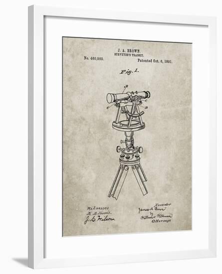 PP1075-Sandstone Surveyor s Transit-Cole Borders-Framed Giclee Print