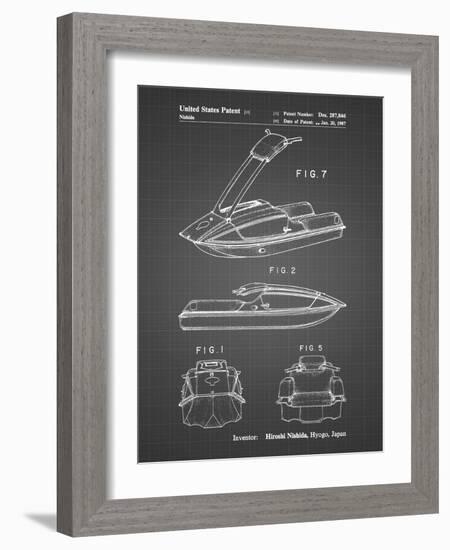 PP1076-Black Grid Suzuki Jet Ski Patent Poster-Cole Borders-Framed Giclee Print