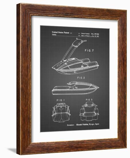 PP1076-Black Grid Suzuki Jet Ski Patent Poster-Cole Borders-Framed Giclee Print