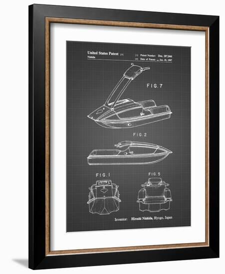 PP1076-Black Grid Suzuki Jet Ski Patent Poster-Cole Borders-Framed Giclee Print