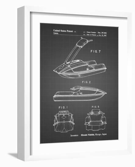 PP1076-Black Grid Suzuki Jet Ski Patent Poster-Cole Borders-Framed Giclee Print