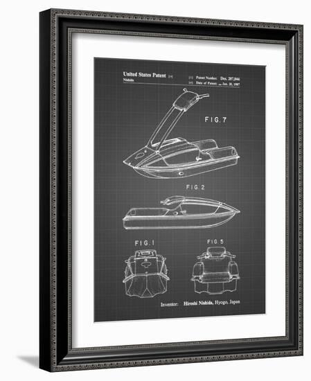 PP1076-Black Grid Suzuki Jet Ski Patent Poster-Cole Borders-Framed Giclee Print
