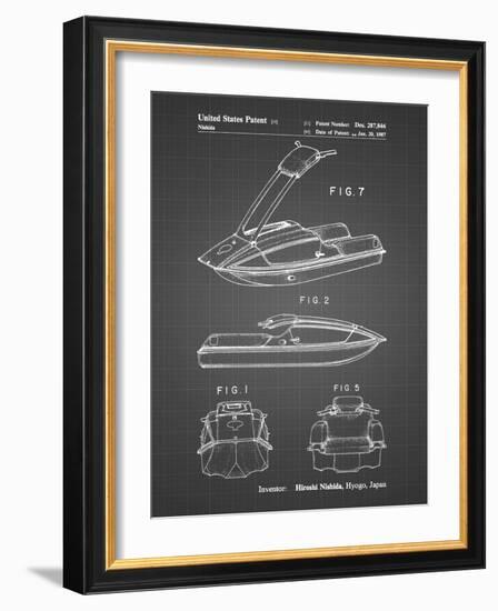 PP1076-Black Grid Suzuki Jet Ski Patent Poster-Cole Borders-Framed Giclee Print